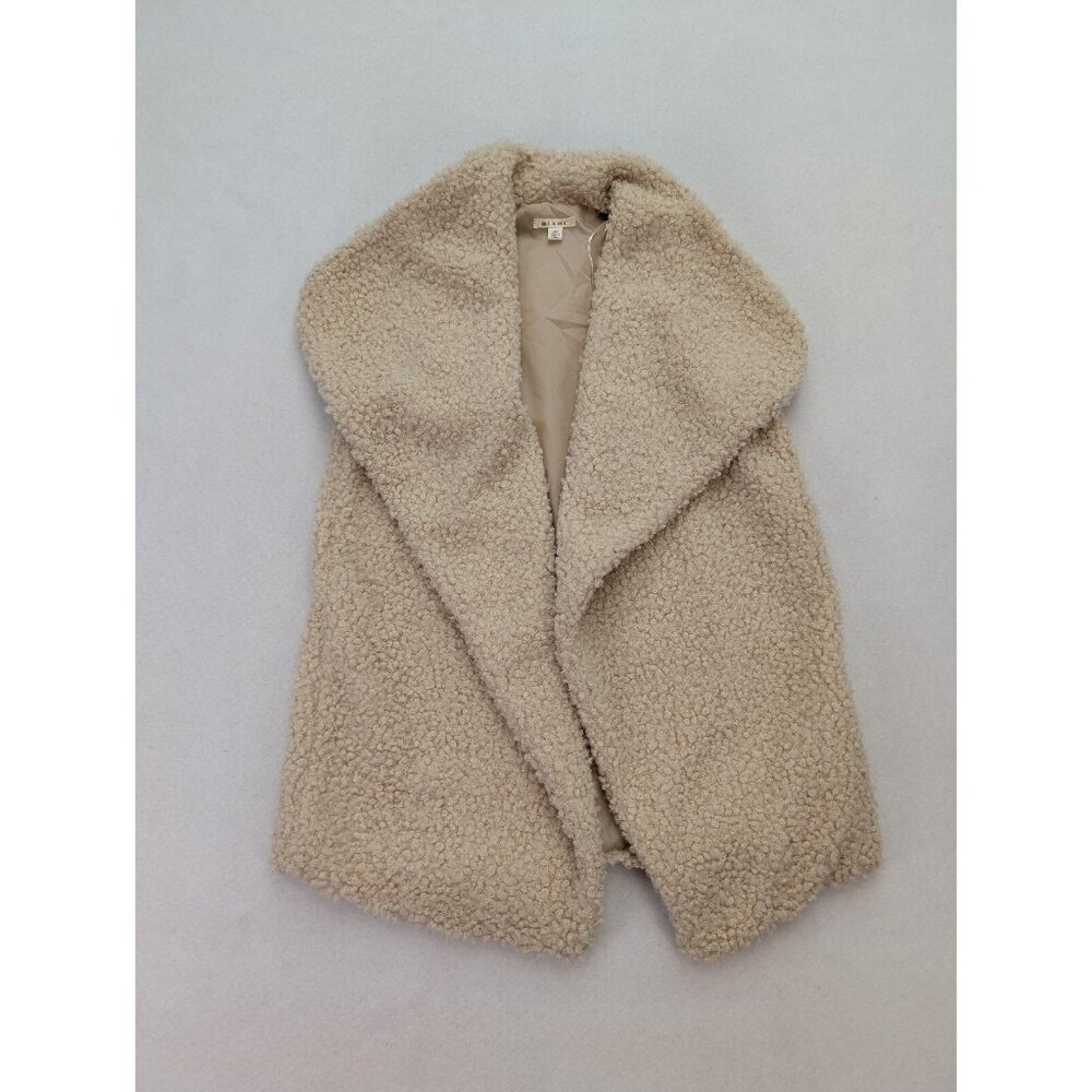 Miami Women's Vest Size M Beige Curly Faux Fur Textured